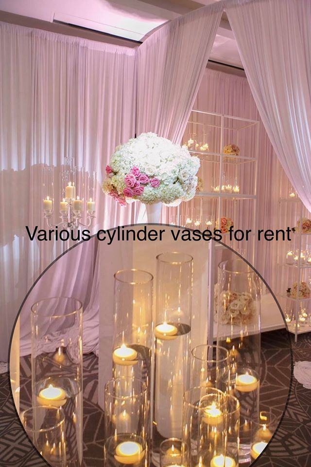 cylinder vases head table circular pic